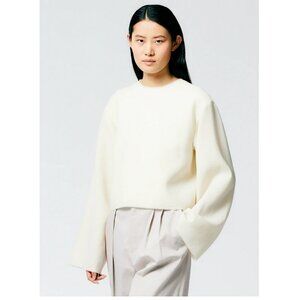 Tibi Melee Crepe Long Sleeve Cropped Top